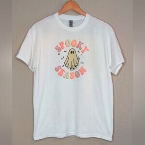 Halloween Spooky Season White Ghost T-shirt Medium